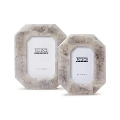 White Quartz Photo Frames, Set of 2
