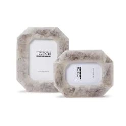 White Quartz Photo Frames, Set of 2