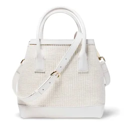 White Raffia Nano Weekender in White