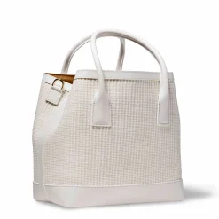 White Raffia Nano Weekender in White