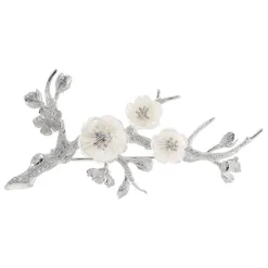 White Sakura Blossom Brooch
