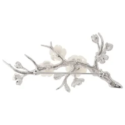 White Sakura Blossom Brooch