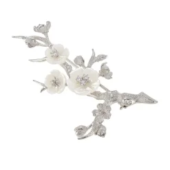White Sakura Blossom Brooch