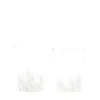 White Transparent Spotted Tumblers, Set of Two