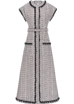 Whitney Dress Black And White Tweed