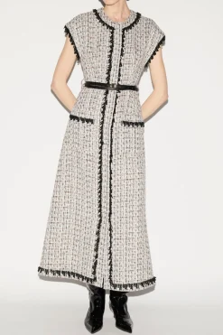 Whitney Dress Black And White Tweed