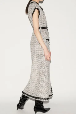 Whitney Dress Black And White Tweed