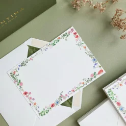 Wild Blooms Stationery Cards, Personalized Set of 50