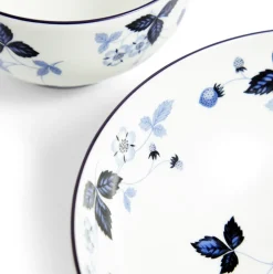 Wild Strawberry Inky Blue Dinnerware, Set of 8