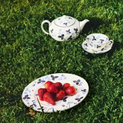 Wild Strawberry Inky Blue Teacup Saucer 5.9floz