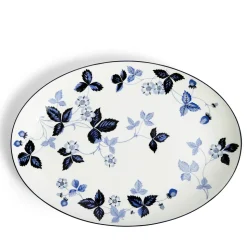 Wild Strawberry Inky Blue Oval Serving Plate 11.7in