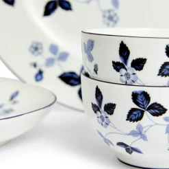 Wild Strawberry Inky Blue Dinnerware, Set of 15