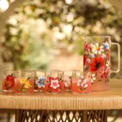 Wildflowers Jug with Set of 6 Tumblers