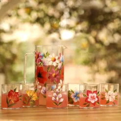 Wildflowers Jug with Set of 6 Tumblers