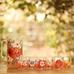 Wildflowers Jug with Set of 6 Tumblers