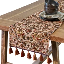Willa Embroidered 18" x 90" Table Runner in Amber