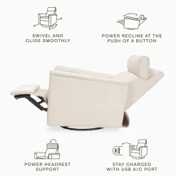Willa Plus Power Glider Recliner w/ Power Headrest in Performance Ivory Boucle