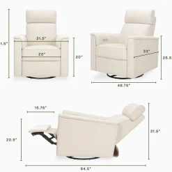 Willa Plus Power Glider Recliner w/ Power Headrest in Performance Ivory Boucle