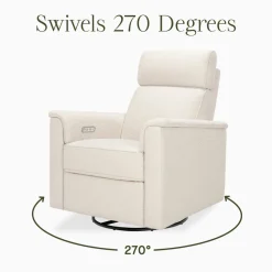 Willa Plus Power Glider Recliner w/ Power Headrest in Performance Ivory Boucle