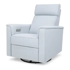 Willa Plus Power Glider Recliner w/ Power Headrest in Performance Blue Chambray Eco-Twill