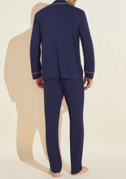 William TENCEL™ Modal Long PJ Set in True Navy/Ivory