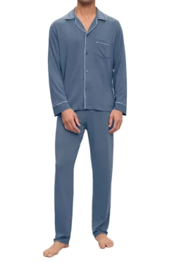 William The Long Pj Set In Coastal Blue/Ice Blue