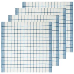Windowpane Napkins in Blue & Natural, Set of 4