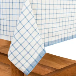 Windowpane 60x60 Tablecloth in Blue & Natural