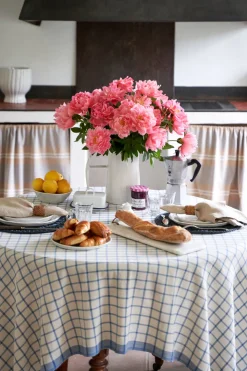 Windowpane 60x90 Tablecloth in Blue & Natural