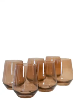 Wine Stemless, Set of 6 Amber Smoke