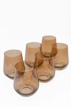 Wine Stemless, Set of 6 Amber Smoke