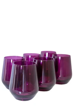 Wine Stemless, Set of 6 Amethyst