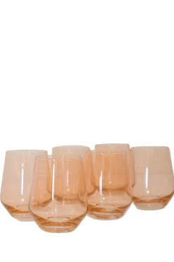 Wine Stemless, Set of 6 Blush Pink