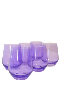 Wine Stemless, Set of 6 Lavender
