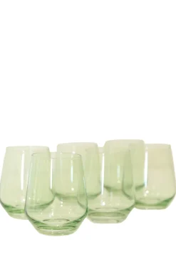 Wine Stemless, Set of 6 Mint Green