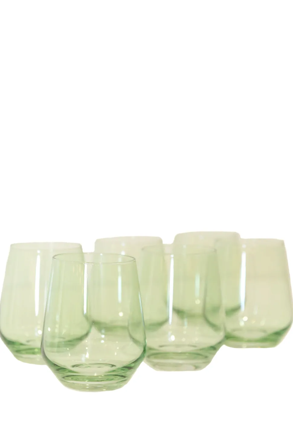 Wine Stemless, Set of 6 Mint Green