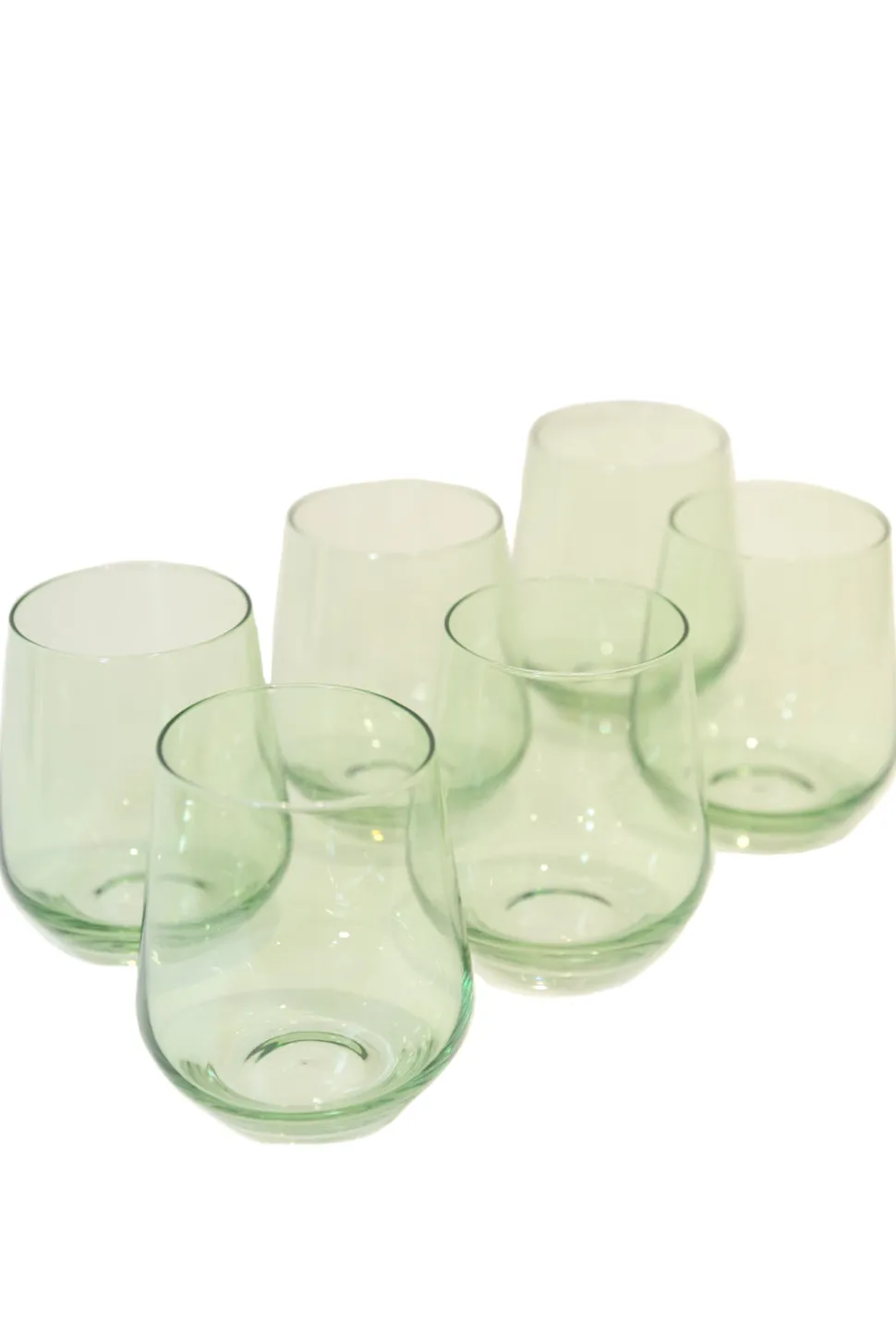 Wine Stemless, Set of 6 Mint Green