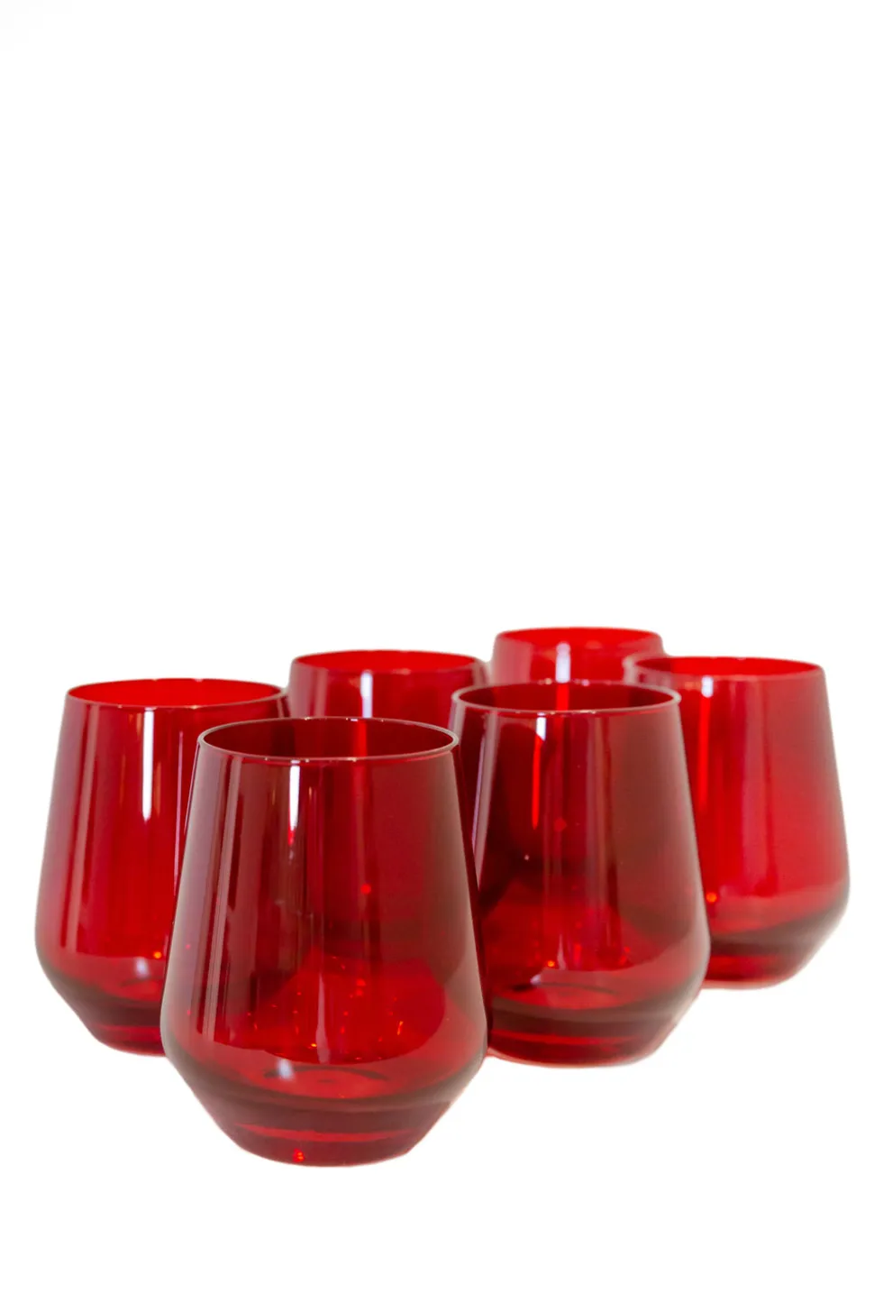 Wine Stemless, Set of 6 Red