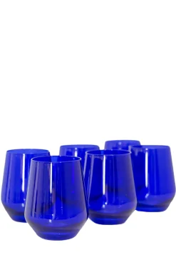 Wine Stemless, Set of 6 Royal Blue