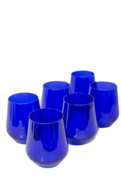 Wine Stemless, Set of 6 Royal Blue