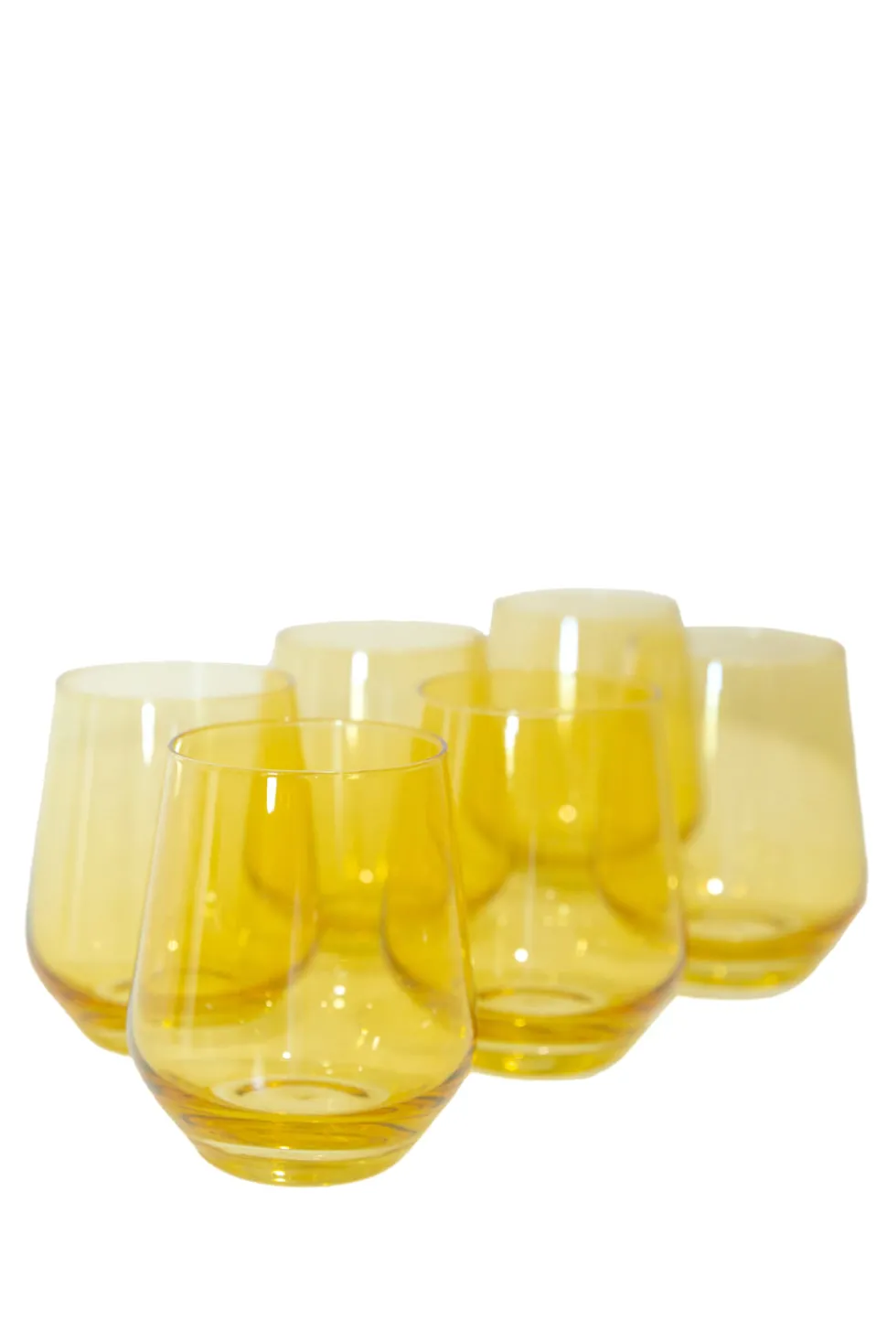Wine Stemless, Set of 6 Yellow