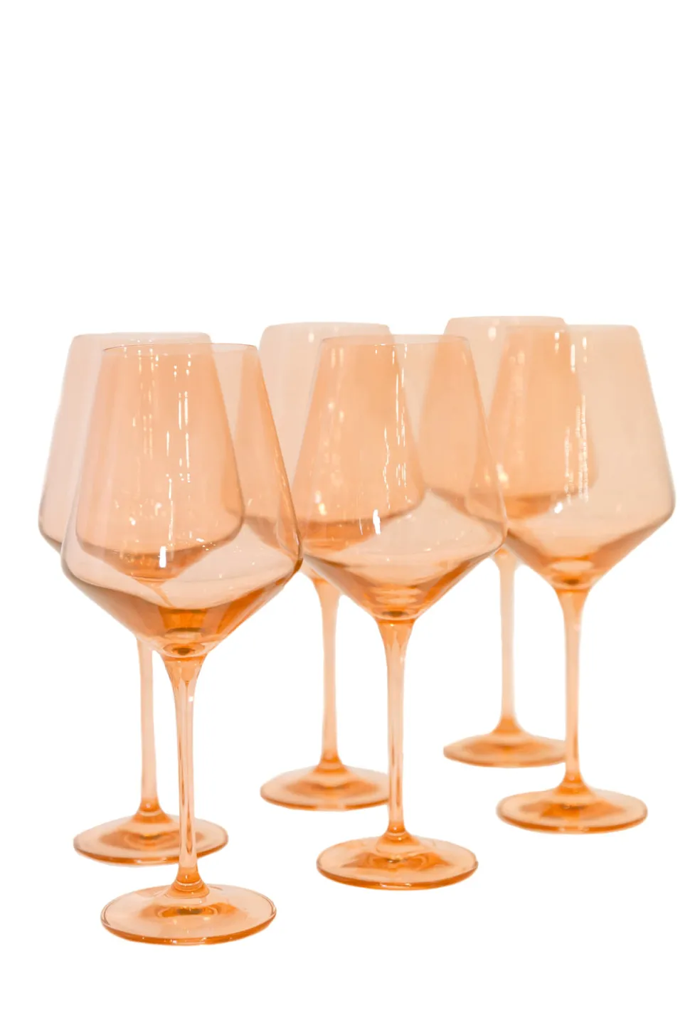 Wine Stemware, Set of 6 Blush Pink