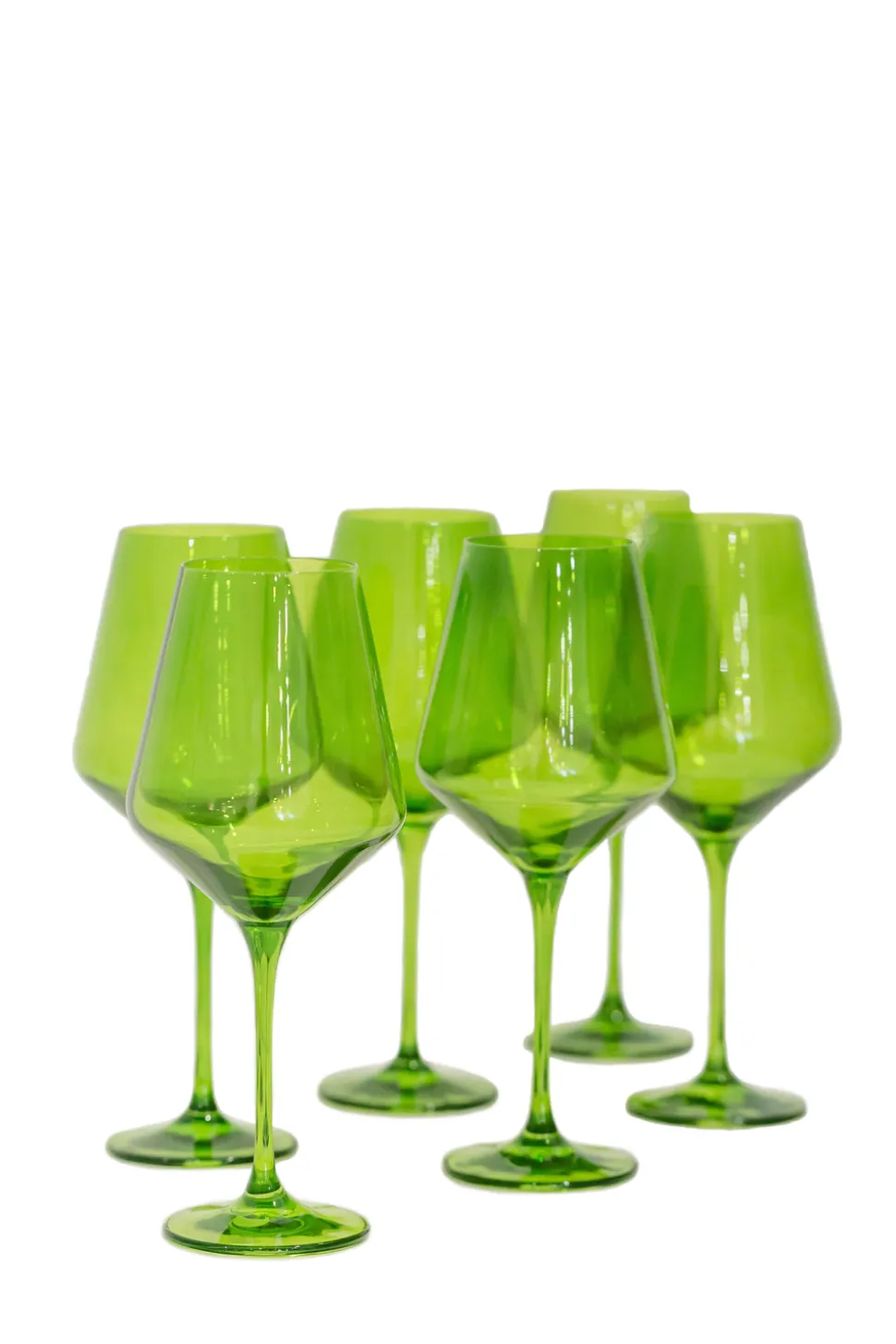 Wine Stemware, Set of 6 Forest Green