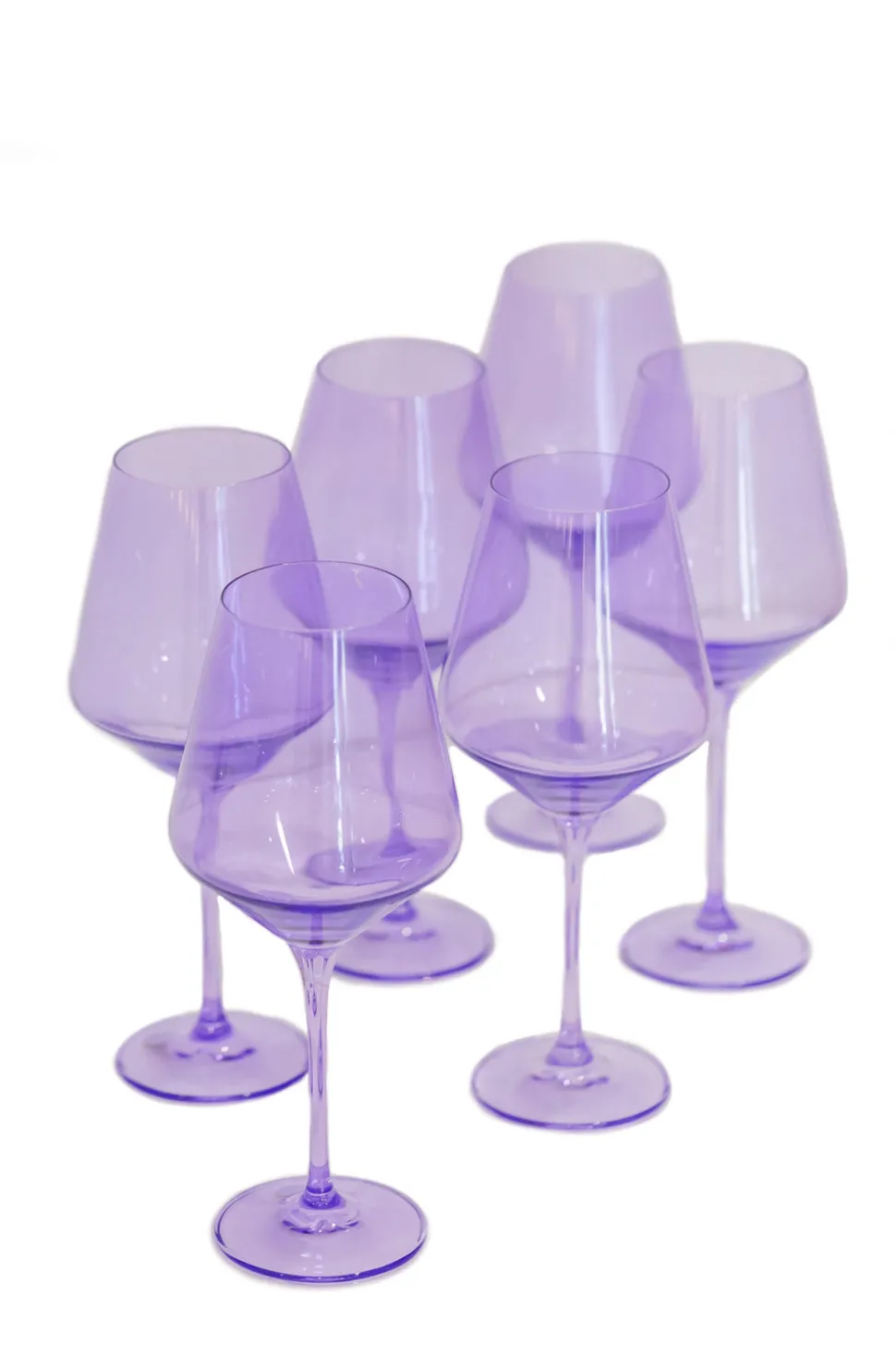 Wine Stemware, Set of 6 Lavender