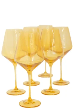 Wine Stemware, Set of 6 Yellow