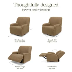 Winslow Extra Wide Recliner and Swivel Glider in Cortado Shearling