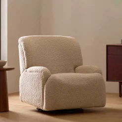 Winslow Extra Wide Recliner and Swivel Glider in Chai Shearling