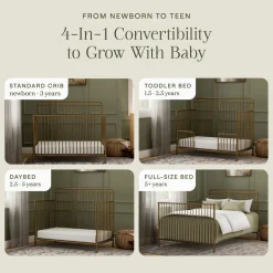Winston 4-in-1 Convertible Crib in Vintage Gold
