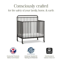 Winston 4-in-1 Convertible Mini Crib in Vintage Iron
