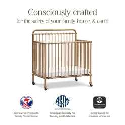 Winston 4-in-1 Convertible Mini Crib in Vintage Gold